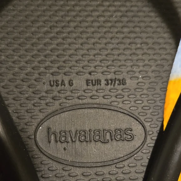 NWT-Havaianas Women's Slim Square Toe Flip Flops in Black-Size 6 - Picture 6 of 8